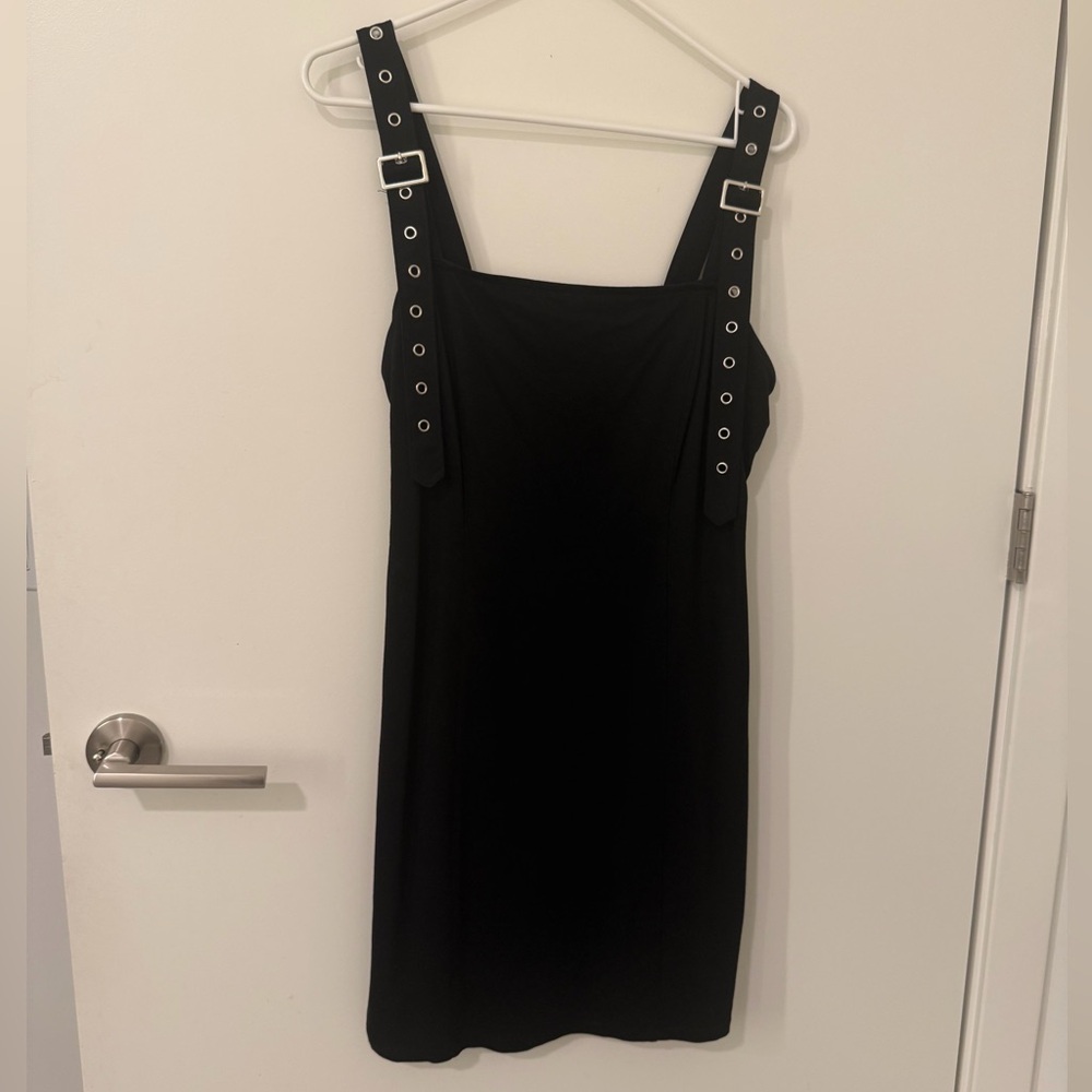 Forever 21 Black Mini Dress with Buckle Straps